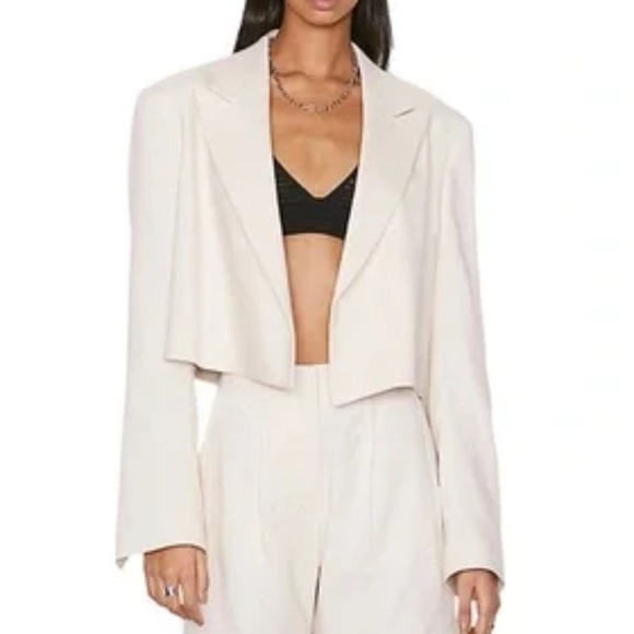 Frame Denim Jackets & Blazers - Frame Clean Cropped Blazer  (cream/beige) linen blend Size L
